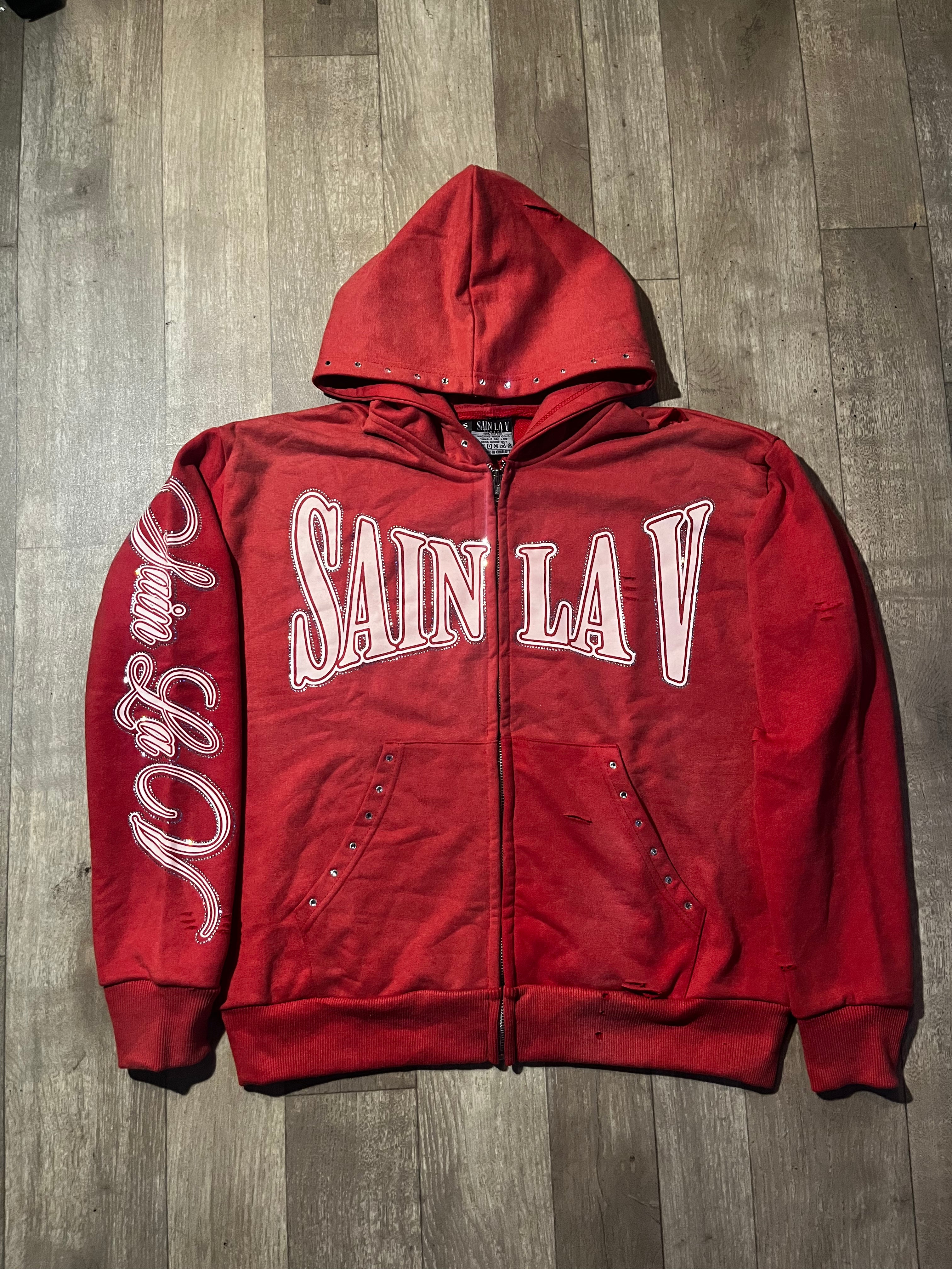 " NO PAIN" HOODIE RED TOP